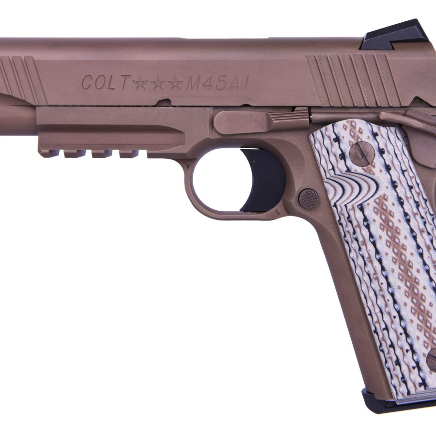 Colt M45A1 45ACP BROWN 5" NS RAIL