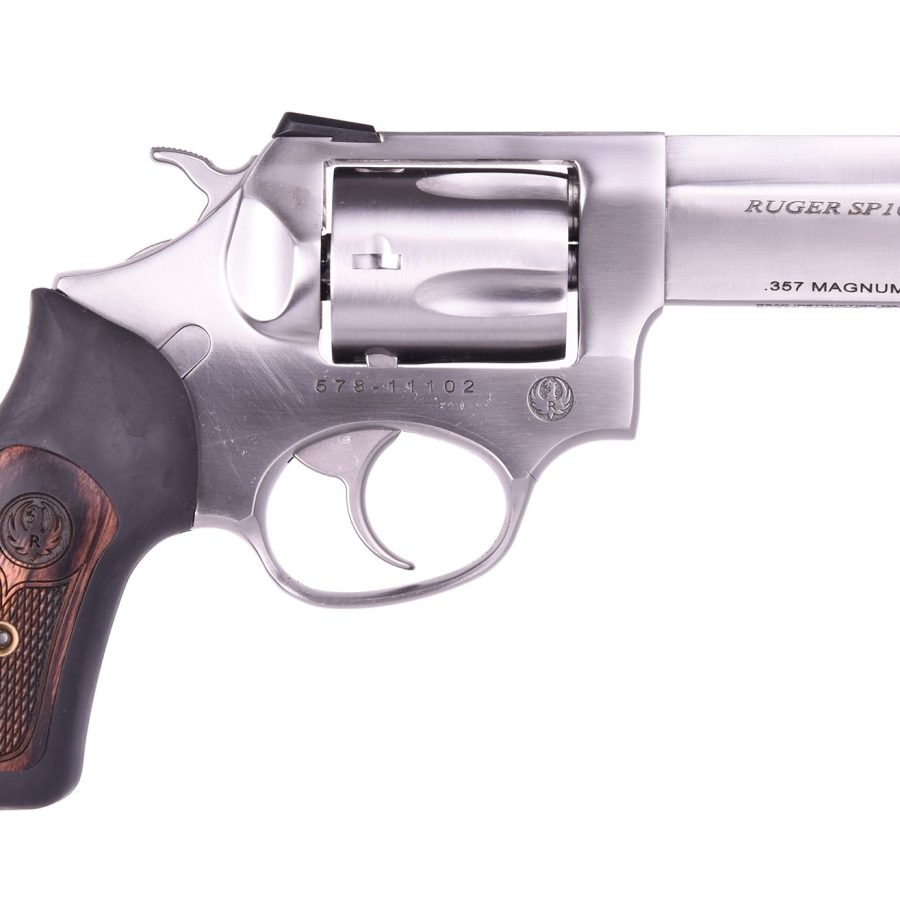 SP101 WILEY CLAPP 357MAG 3" SS 15710 RUBBER W/PLASTIC INSERTS