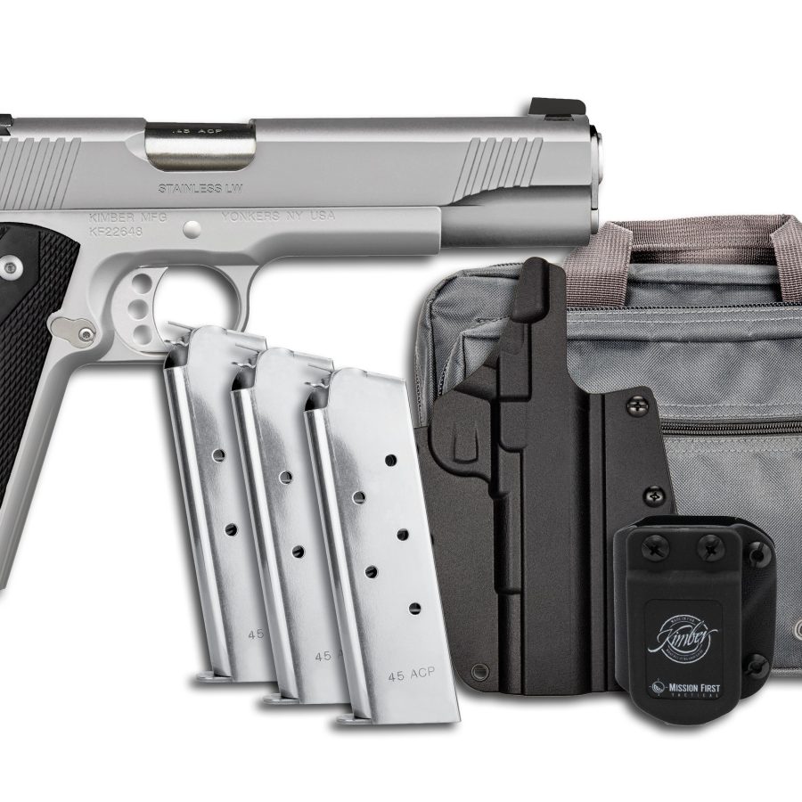 STAINLESS LW 45ACP 5" 8+1 CLUB BUNDLE
