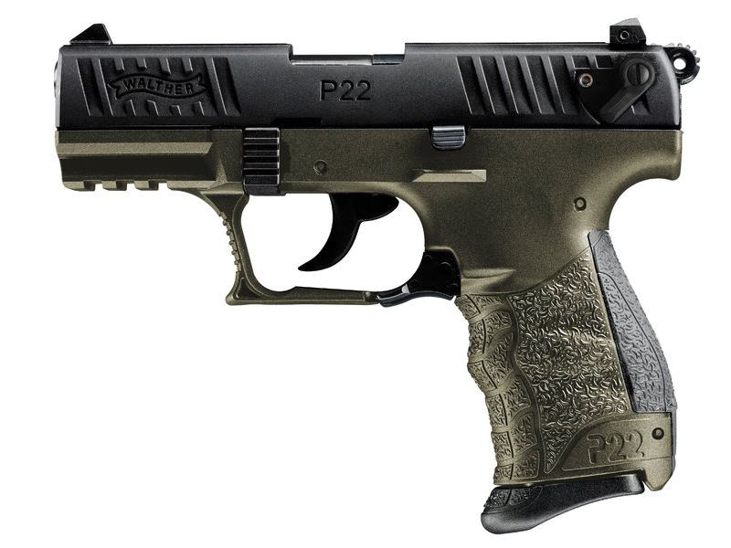 P22Q MILITARY 22LR 10+1 3.4" BLACK SLIDE/OD FRAME