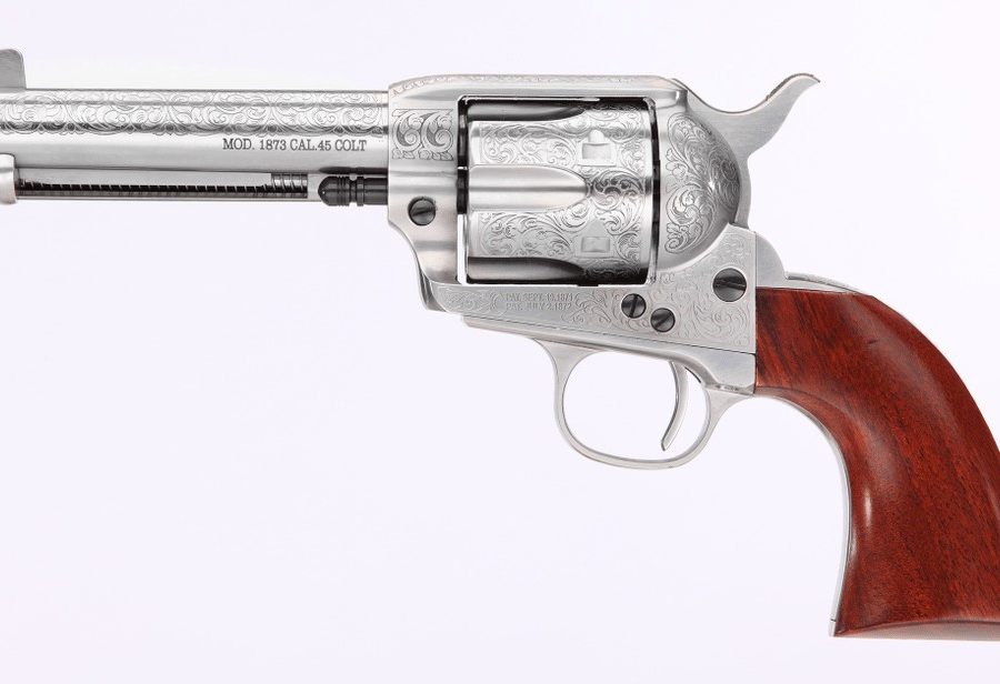 CATTLEMAN 357MAG SS/WD 4.75" WHITE FLORAL ENGRAVED
