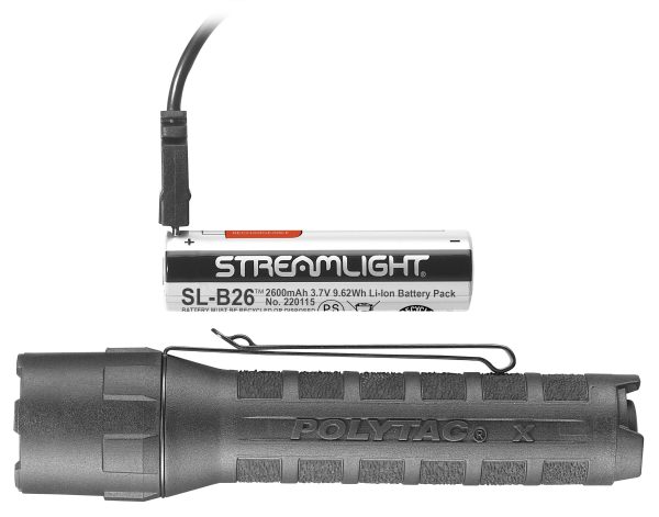 POLYTAC X USB 600LM BLACK MULTI-FUEL FLASHLIGHT