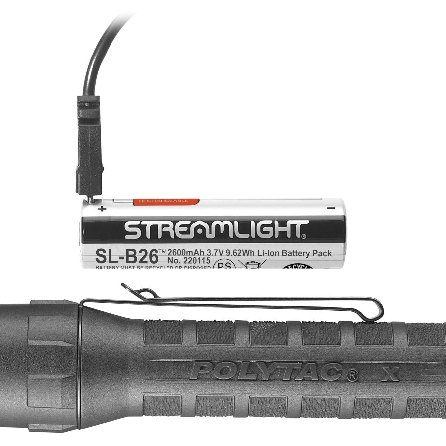 POLYTAC X USB 600LM BLACK MULTI-FUEL FLASHLIGHT