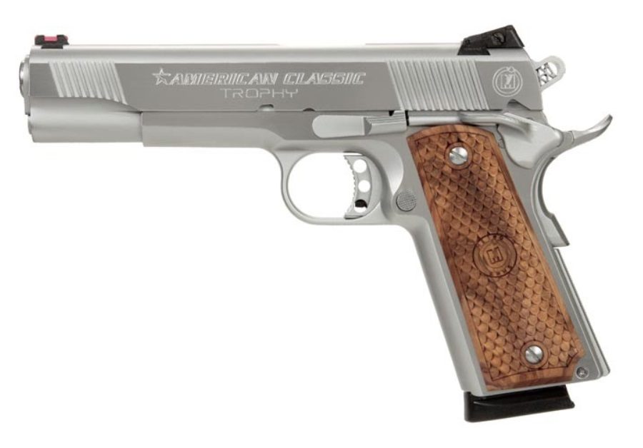 TROPHY 1911 45ACP HC 5" 8+1 HARD CHROME | MAHOGANY GRIPS