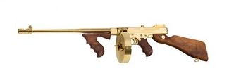 THOMPSON 1927A1 DLX 45ACP GOLD TITANIUM GOLD PLATED|50RD DRUM