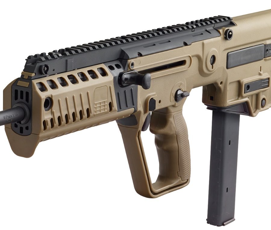 TAVOR X95 9MM FDE 17" 32+1 FLATTOP/BULL PUP/BUIS W/TRITM