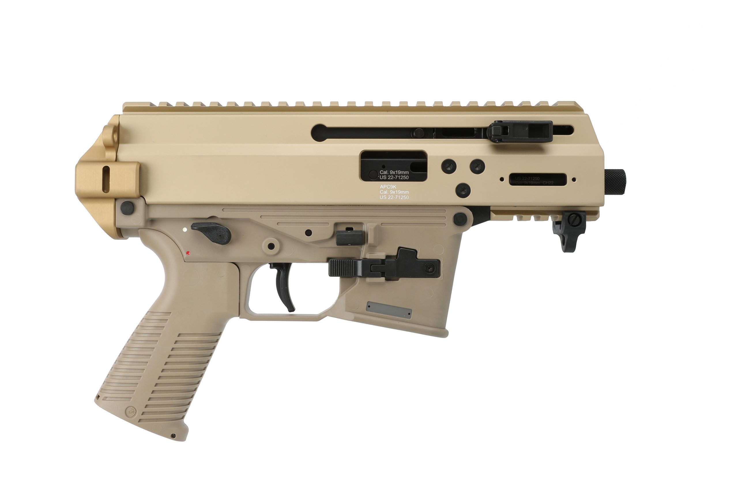 B&T APC9K PRO 9MM TAN GLK 4.3" #