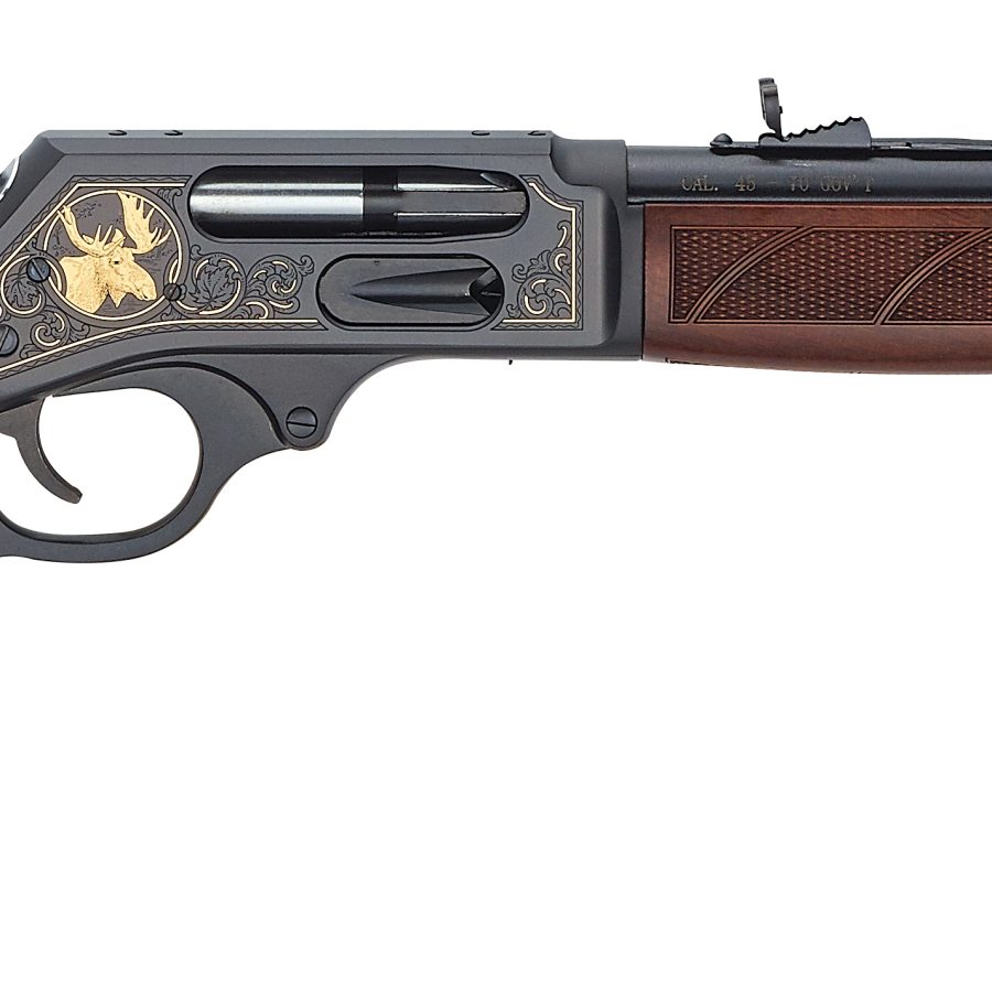 LEVER ACT WILDLIFE 45-70 BL/WD SIDE GATE | 24KT GOLD INLAYS