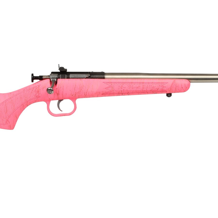 CRICKETT 22LR SS PINK/GOLD WEB PINK/GOLD WEBBING STOCK