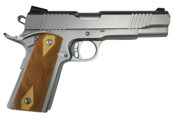 M1911-A1 ROCK 9MM 5" SS CHECKERED WOOD GRIPS