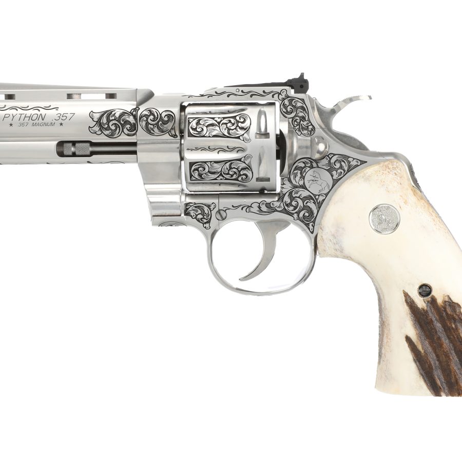 Colt PYTHON 357MAG 4" ENGRAVED/STAG